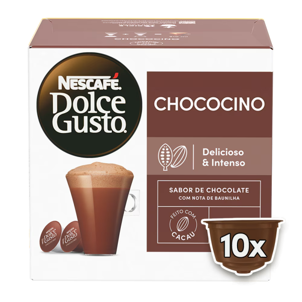 Front view of Chococino (10 pods) box